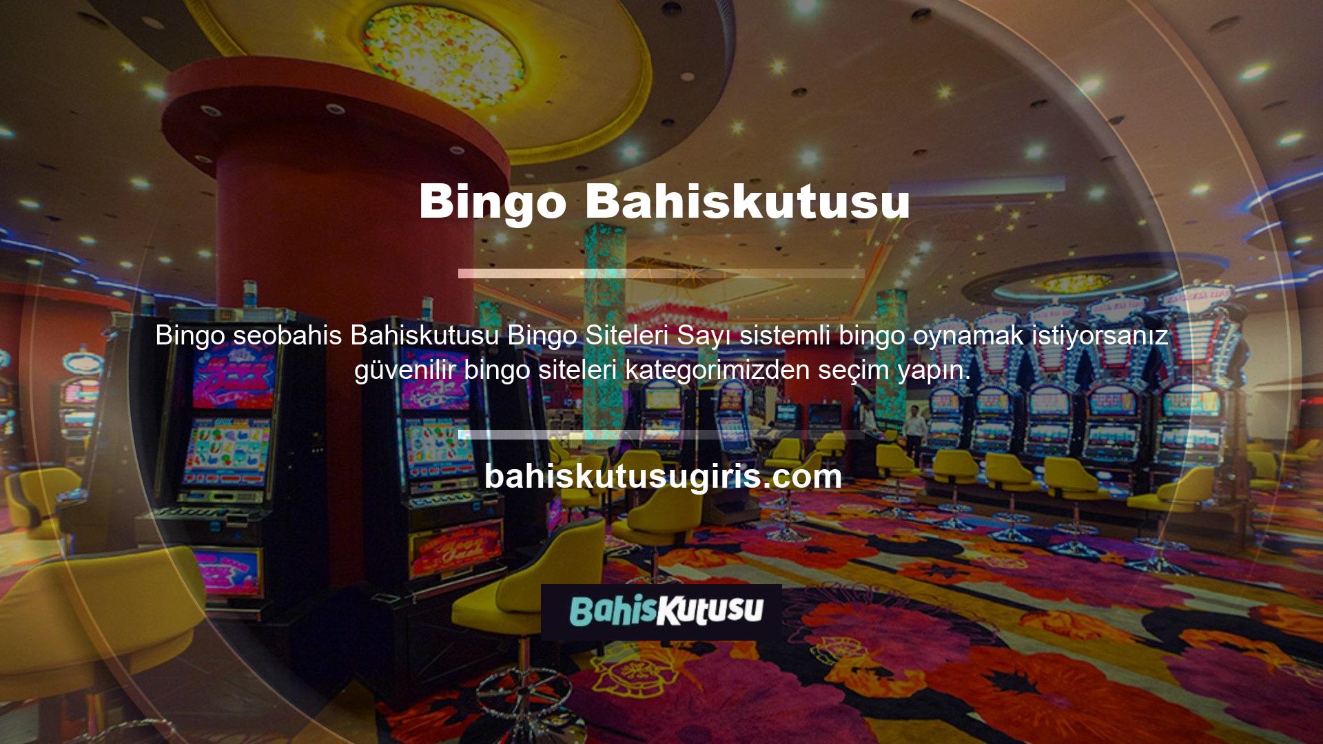 Bingo, casino oyunlarının önemli ve popüler bir kategorisidir